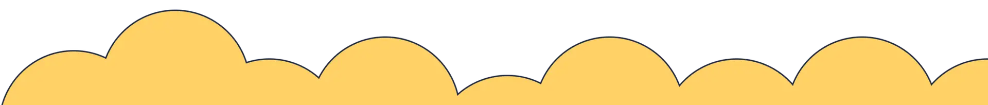 Yellow clouds with navy border